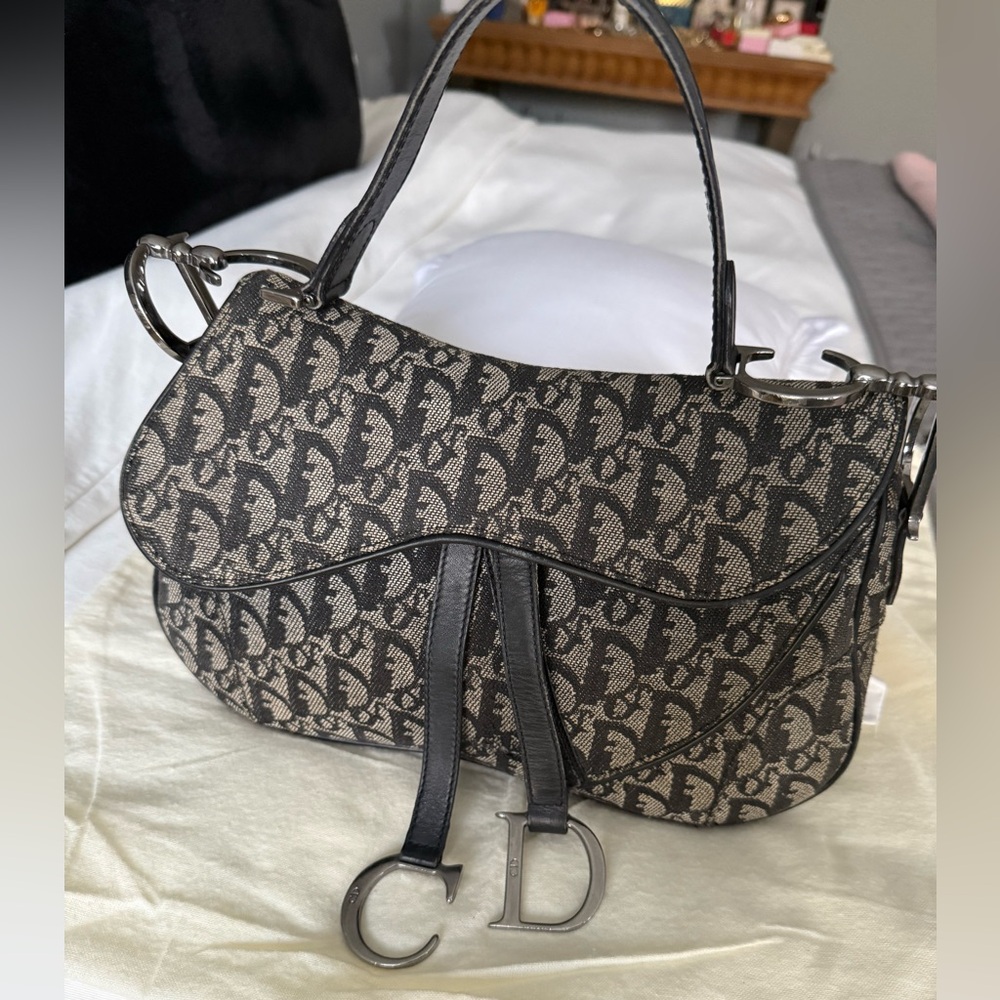 Dior Saddle bag, black Interior with Logo Charm - Picture 9 of 12
